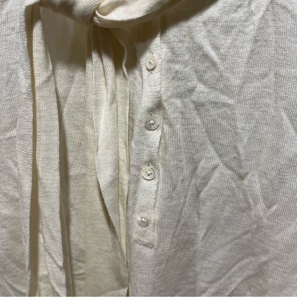 Anthropologie Moulinette Soeurs Elegant White Cream Wool Women's Blouse - Picture 11 of 14